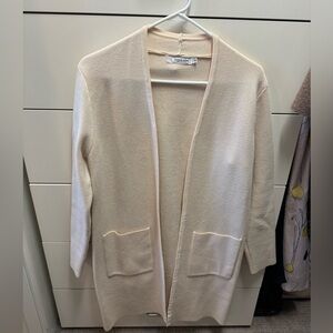 Cream Open Front Women's Sweater